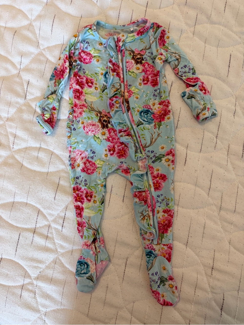 Posh Peanut Floral Newborn Footie Pajamas